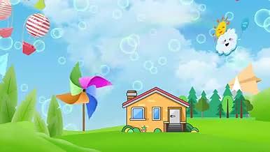 卡通家园儿童阳光乐园天空云朵童趣世界视频的预览图